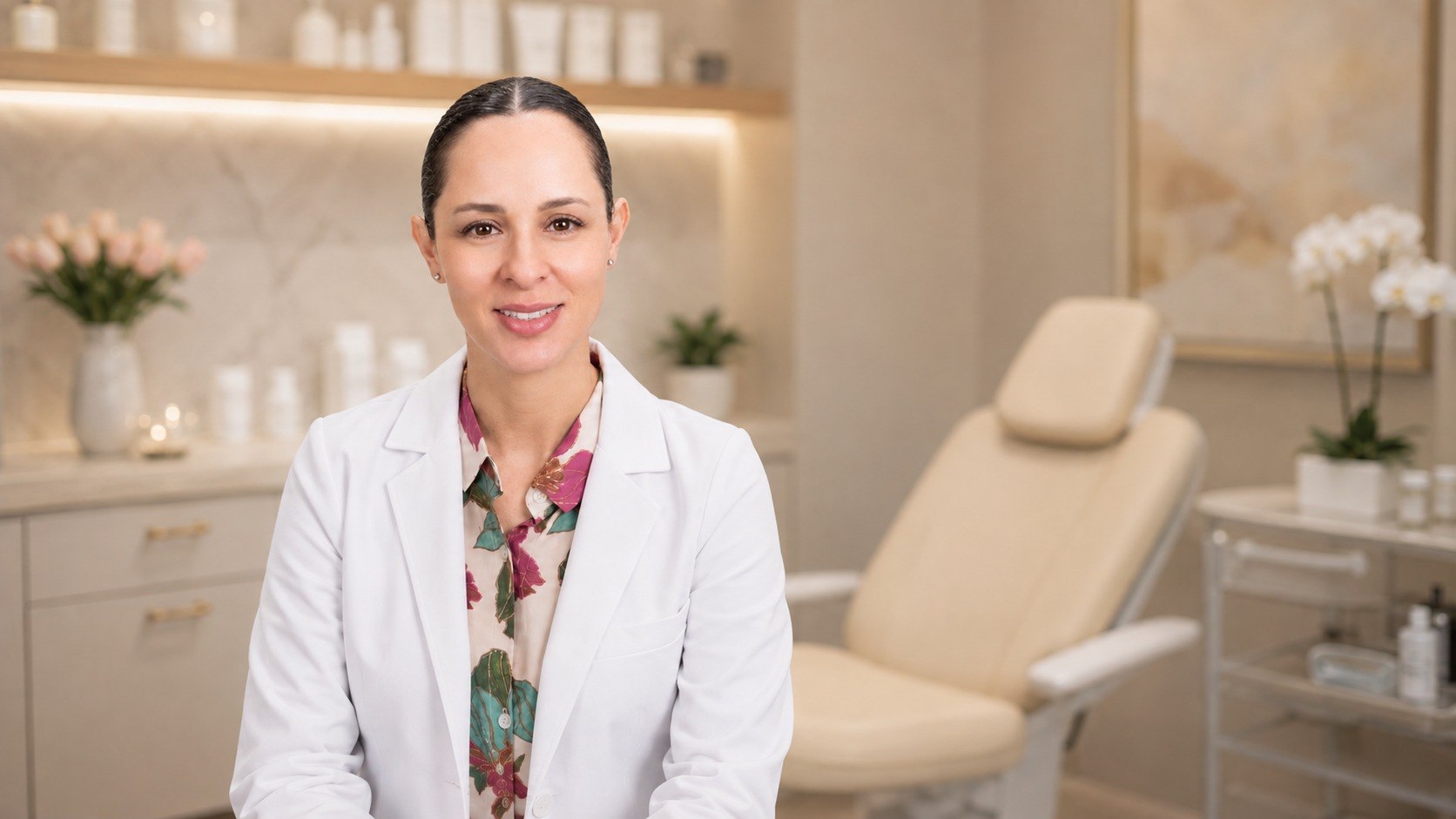 Dra. Ana María López García en su consultorio de medicina estética